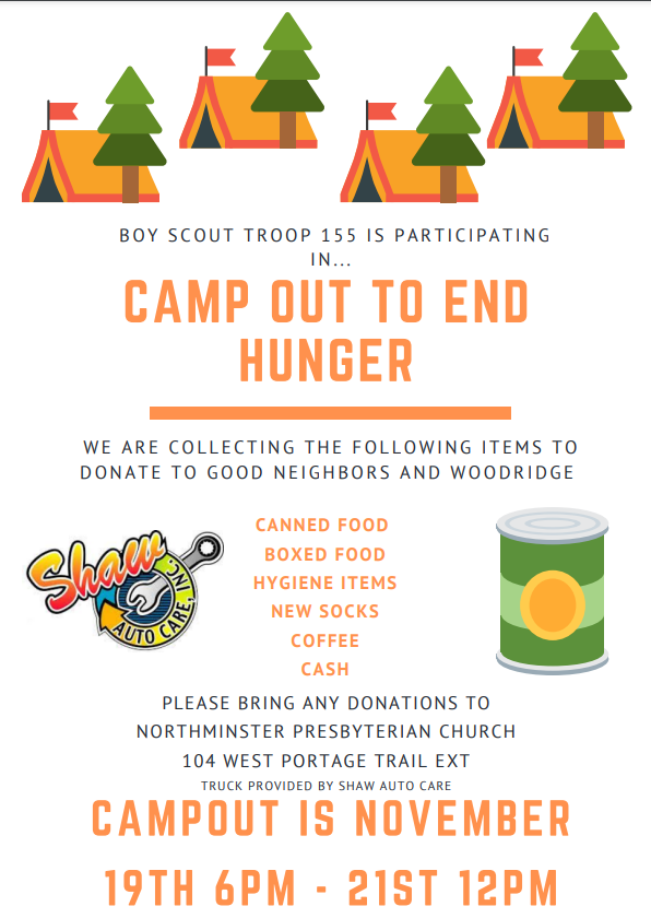 Campout for Hunger 2021 Troop 155